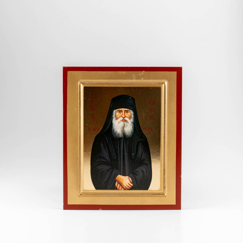 Εικόνα σε σκαφτό MDF βαμμένο κεραμιδί με φύλλο χρυσού