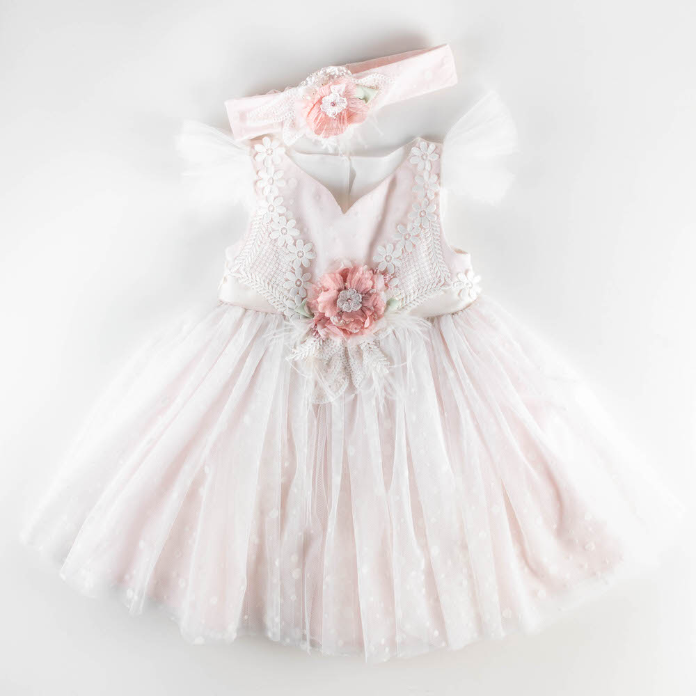 Φόρεμα ελαφρώς ροζ τούλινο