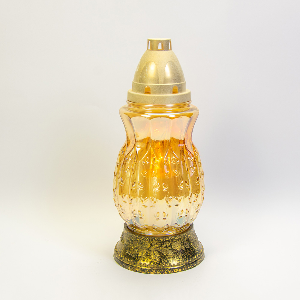 Καντήλι με λαμπτήρα μπαταρίας σε χρυσό χρώμα