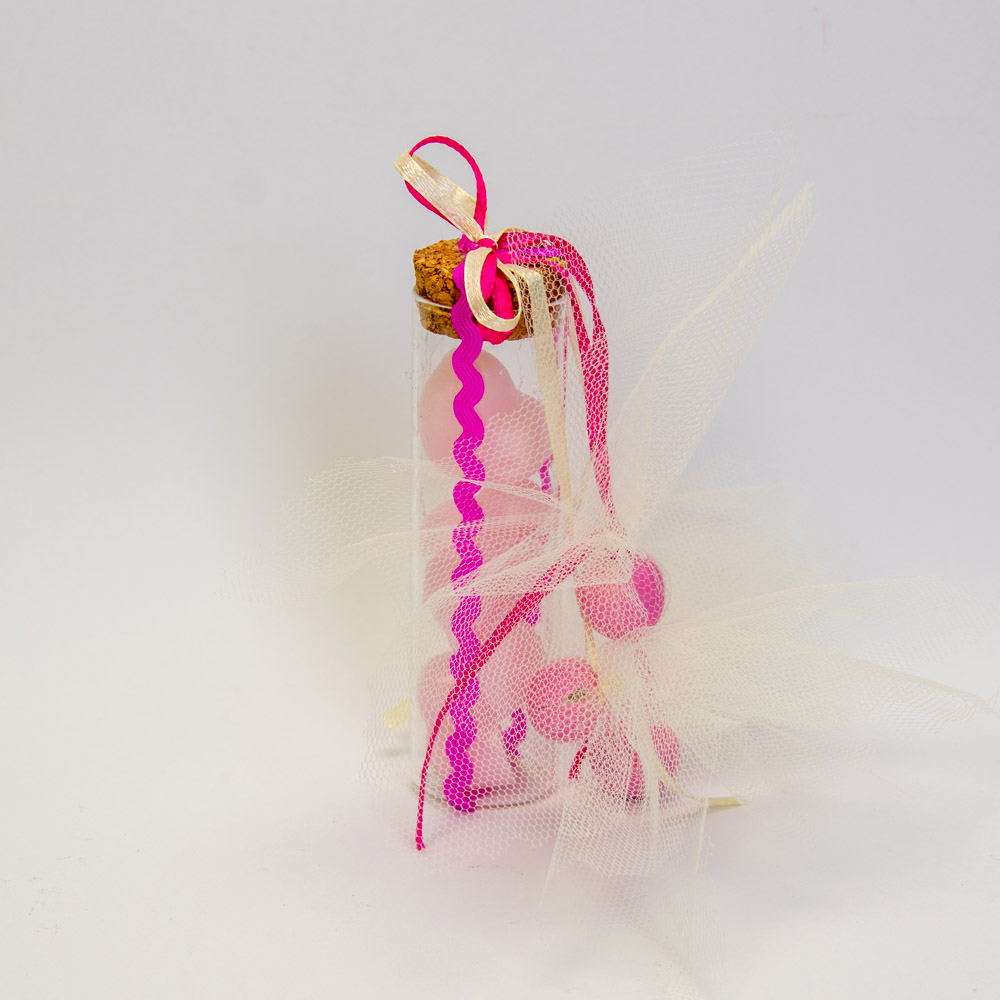 Μπομπονιέρα βάπτισης σωλήνας γυάλινος με wax melt