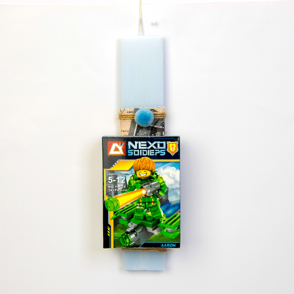 Λαμπάδα γαλάζια με NEXO παιχνίδι