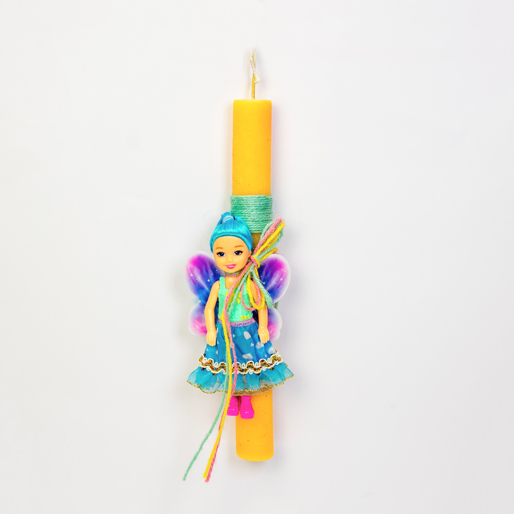 Λαμπάδα με μπλε κουκλίτσα νεράιδα