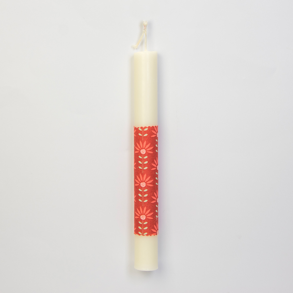 Λαμπάδα με πορτοκαλί λουλούδια