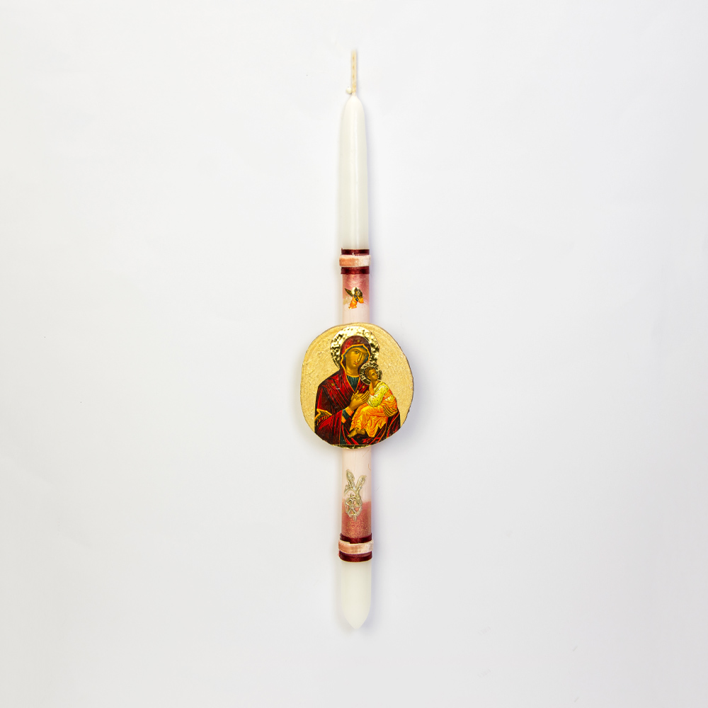 Λαμπάδα με την Παναγία και τον Ιησού Χριστό